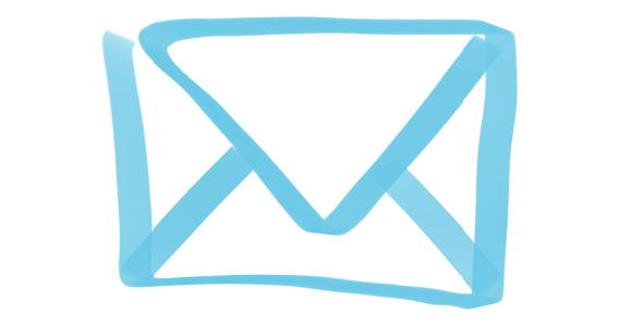 A blue envelope icon.